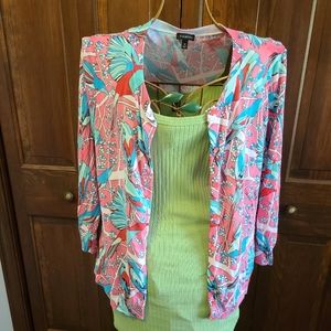 Sold Talbots birds of paradise button up cardigan